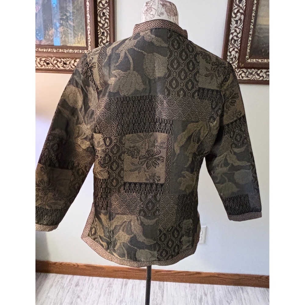 Tudor Court Patchwork Jacket Blazer Womens Size M Kimono Style Buttons - Picture 7 of 10